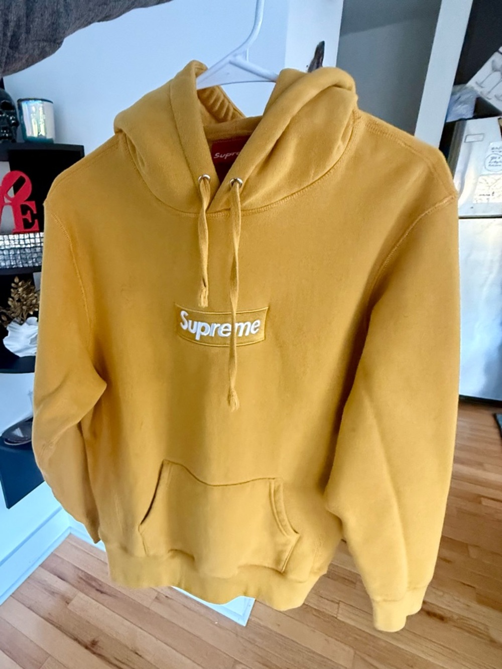 Supreme FW21 Size Small Mustard Yellow Box Logo Hoodie